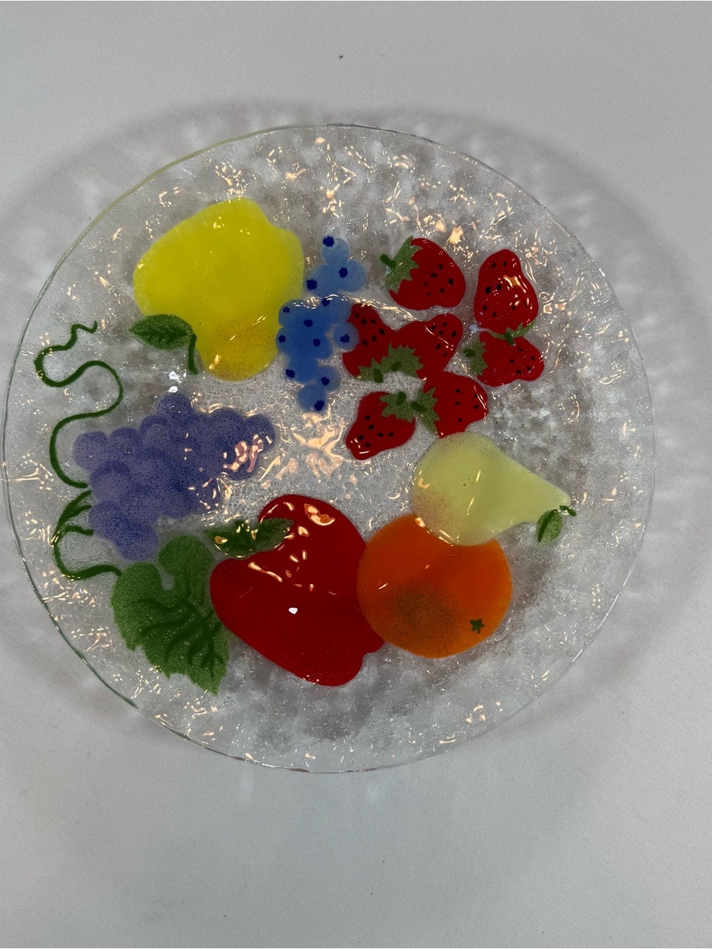 Fused Glass Fruit Decorative Plate - Colorful